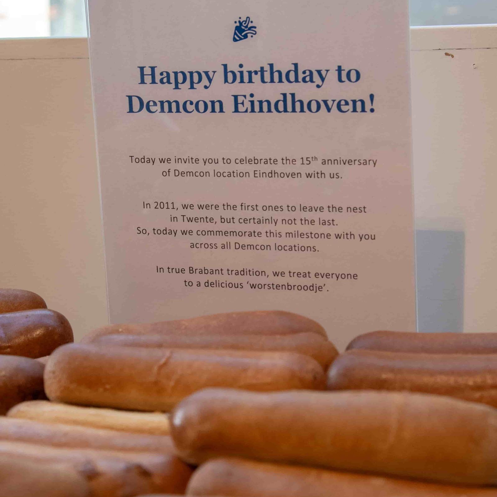 Sausage rolls to celebrate 15 years of Demcon Eindhoven