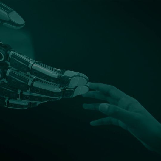 robot and human hand