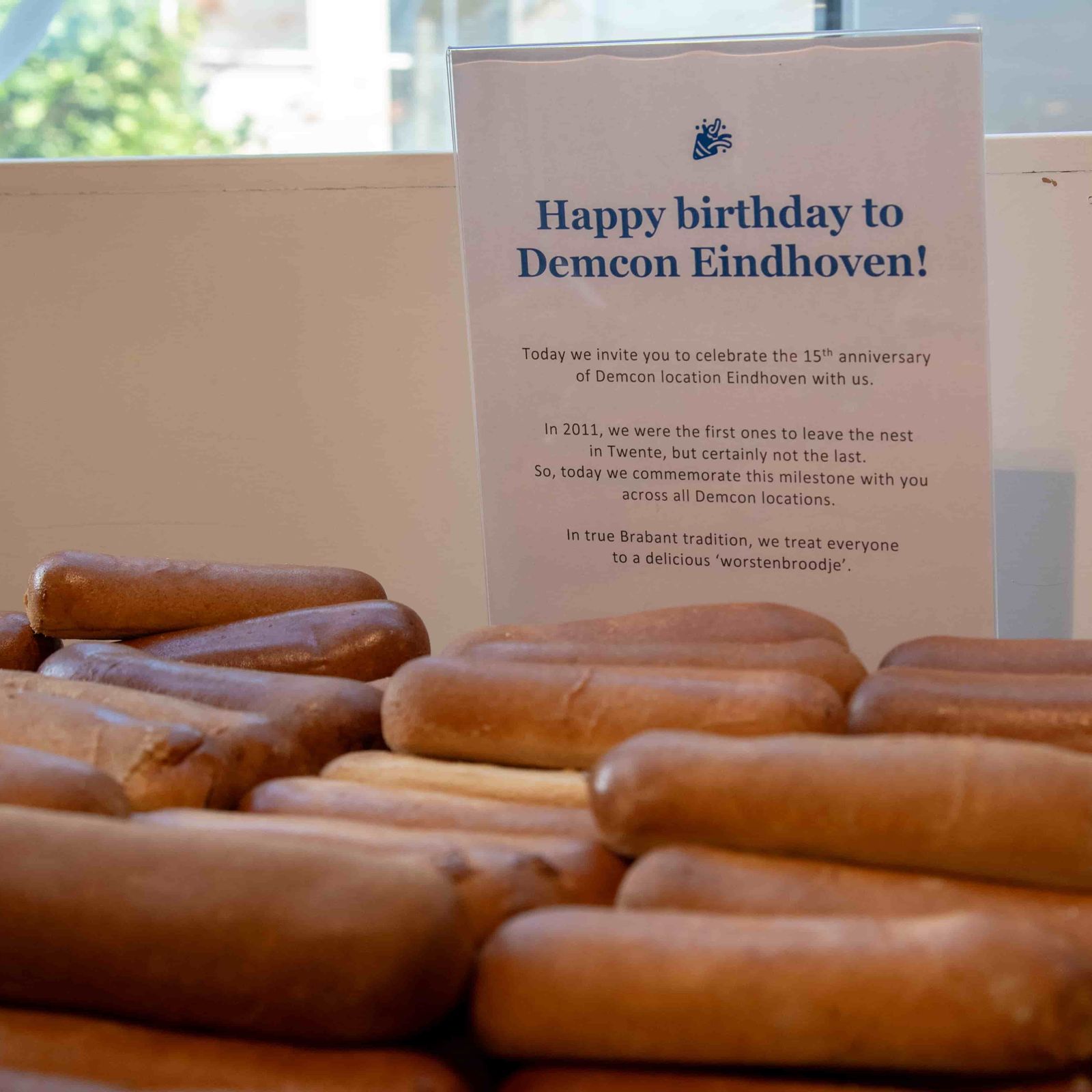 Sausage rolls to celebrate 15 years of Demcon Eindhoven