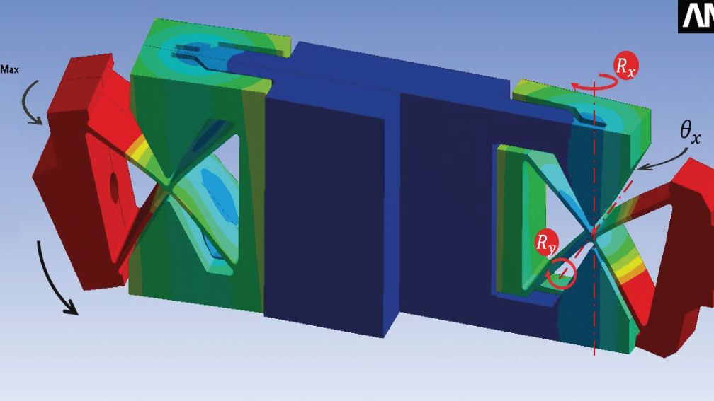 Simulated deformation plot for one of the legs in deflected state