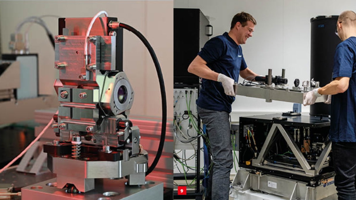BEU on a test stand and installation of the laser head dummy 