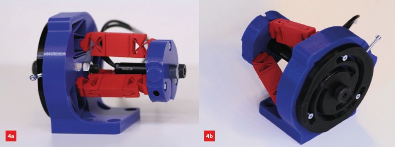 3D-printed functional model of the spherical mechanism with adjustable RCR